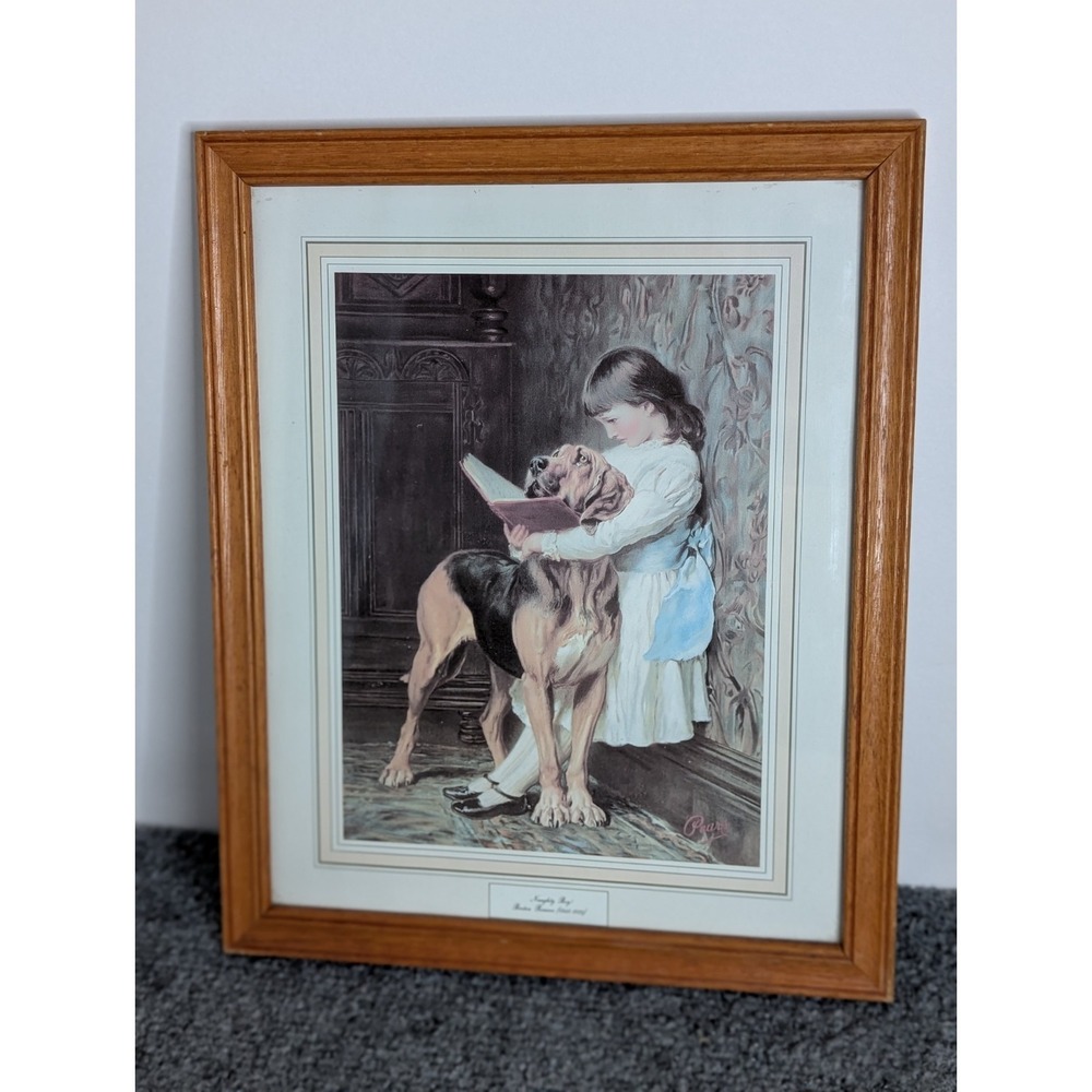 Naughty Boy! By Briton Riviere (1840-1920) 8"x6" Photo 9" X 11" Frame Wooden